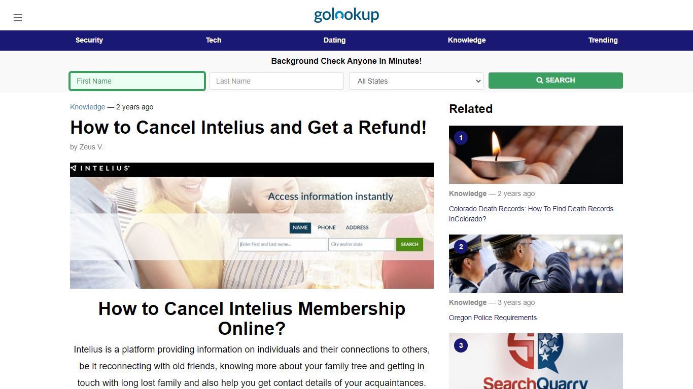 How to Cancel Intelius.com, How to Cancel Intelius Account - GoLookUp