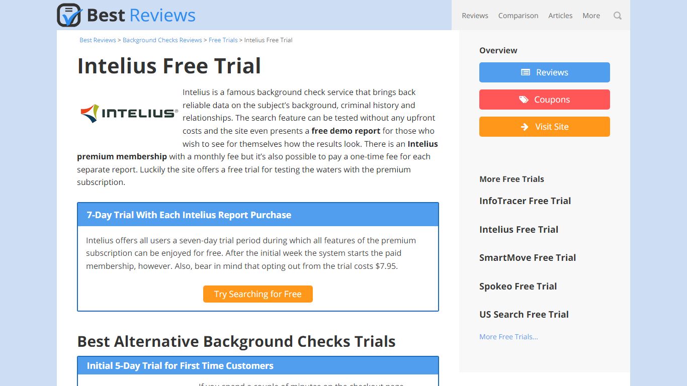 Intelius Free Trial Accounts & Reports - Best Reviews